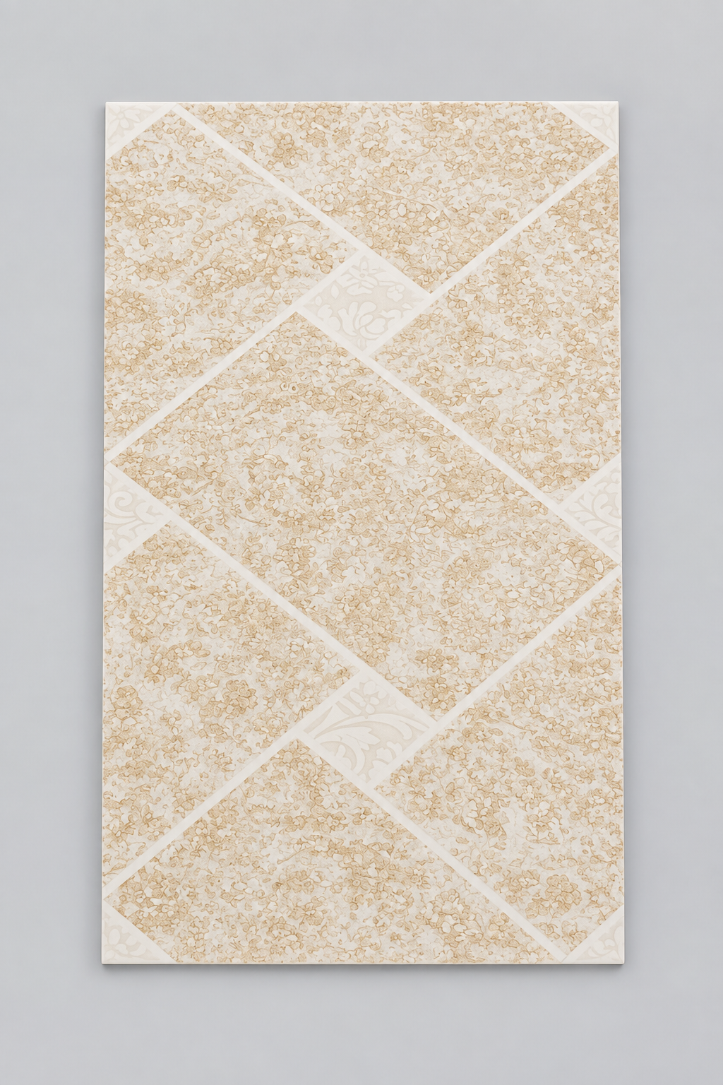 Cream Beige & White Decorative 25x40cm wall Tile