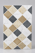 White, Sand Beige & Charcoal Mixed Marble Diamond Lattice 25x40cm wall Tile (per box)