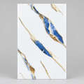 White, Blue & Gold Marble-Effect 25x40cm wall Tile