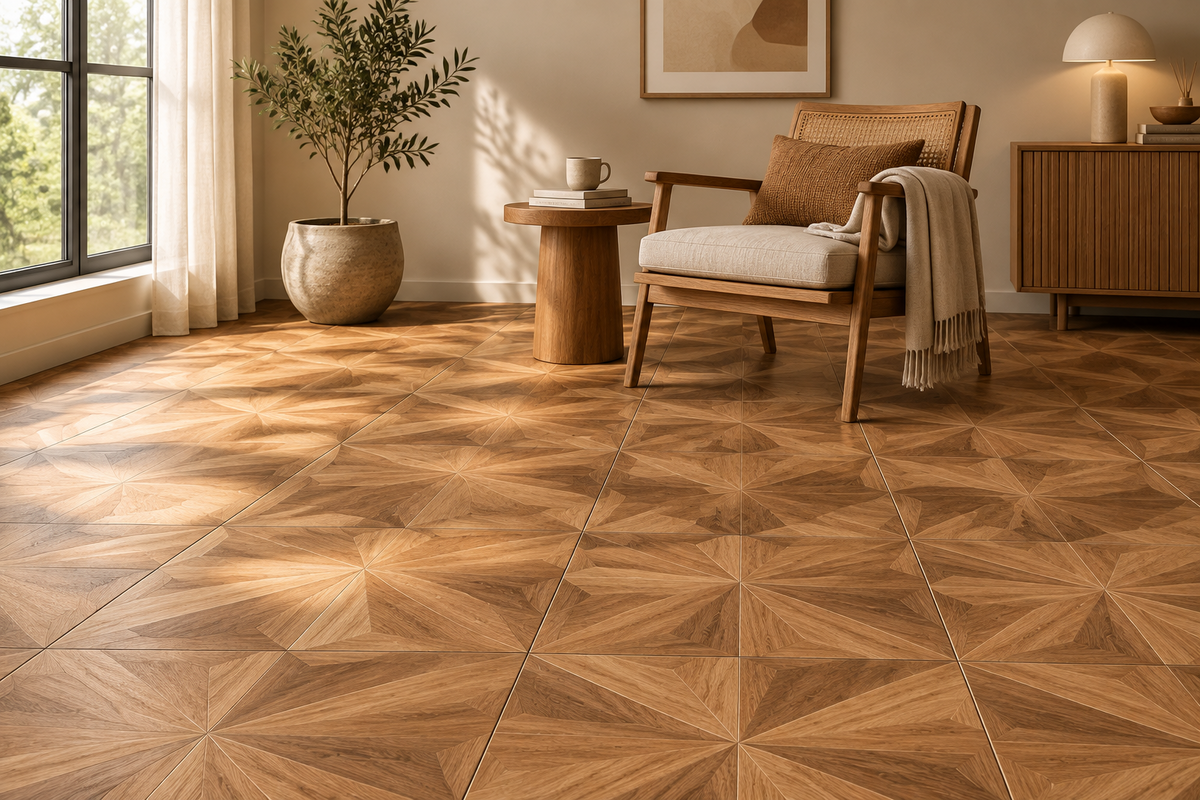 Leaf wood finish rustic 60x60cm floor tile