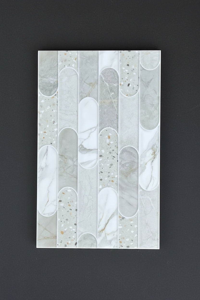 White and grey 25x40cm wall tiles (per box)