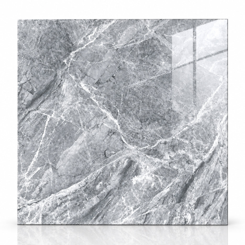 A square gray marble-look tile or slab with white and darker gray veining, shown against a tan textured background. The number '660011' appears in black at the top left.