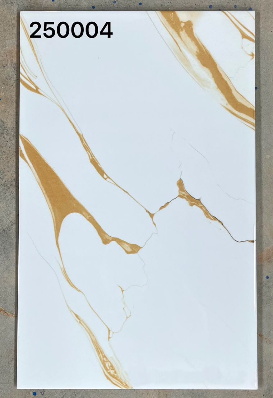 White and gold 25x40cm wall tile (per box)