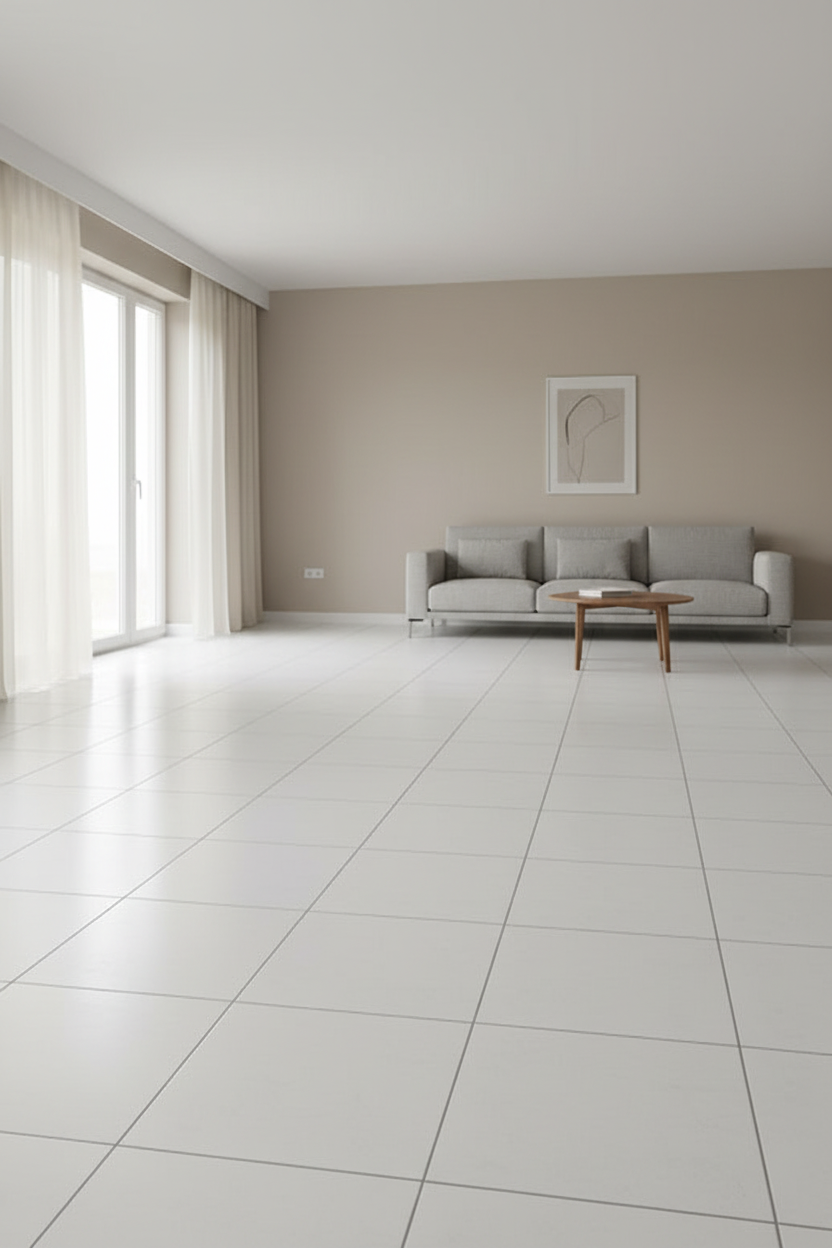 White unpolished 40x40cm unpolished tile