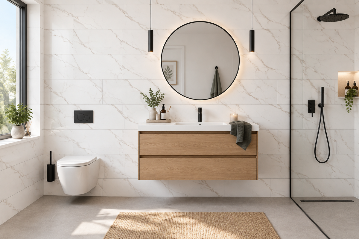 White marble finish 30x60cm wall tile (per box)