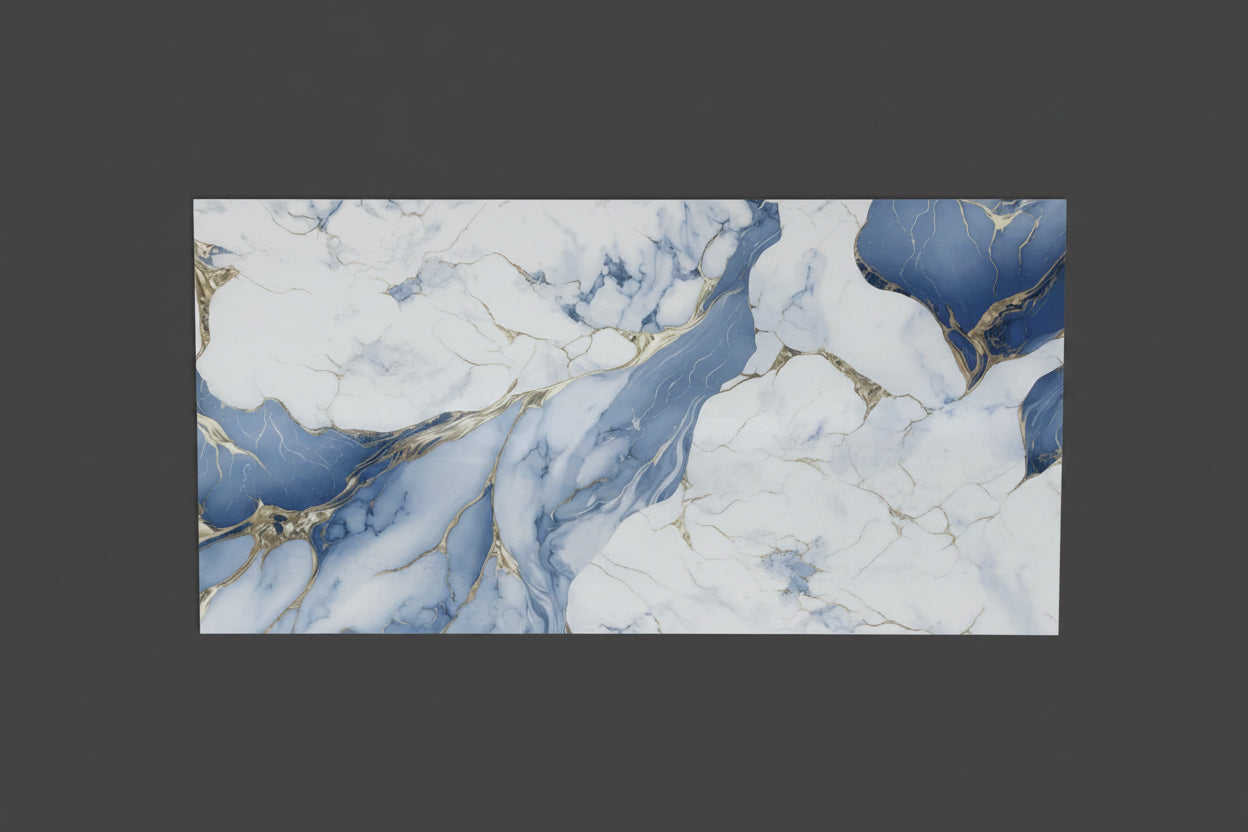 blue, white, and gold marble pattern 60x120cm tiles