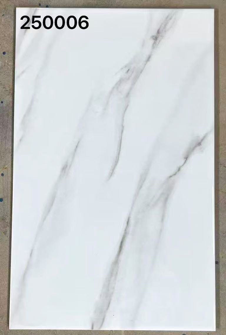 White and black marble finish 25x40cm wall tile (per box)