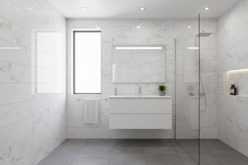 White marble pattern polished 30x60cm wall tile (per box)