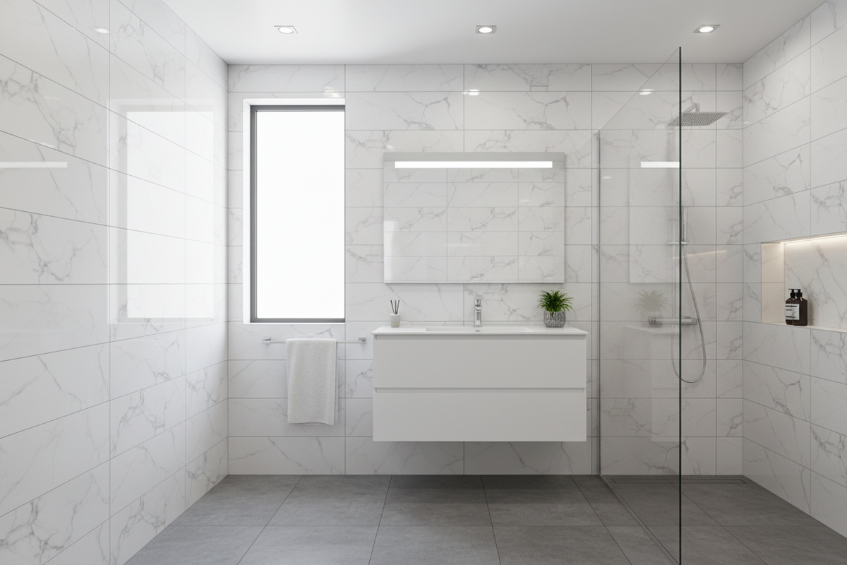 White marble pattern polished 30x60cm wall tile (per box)