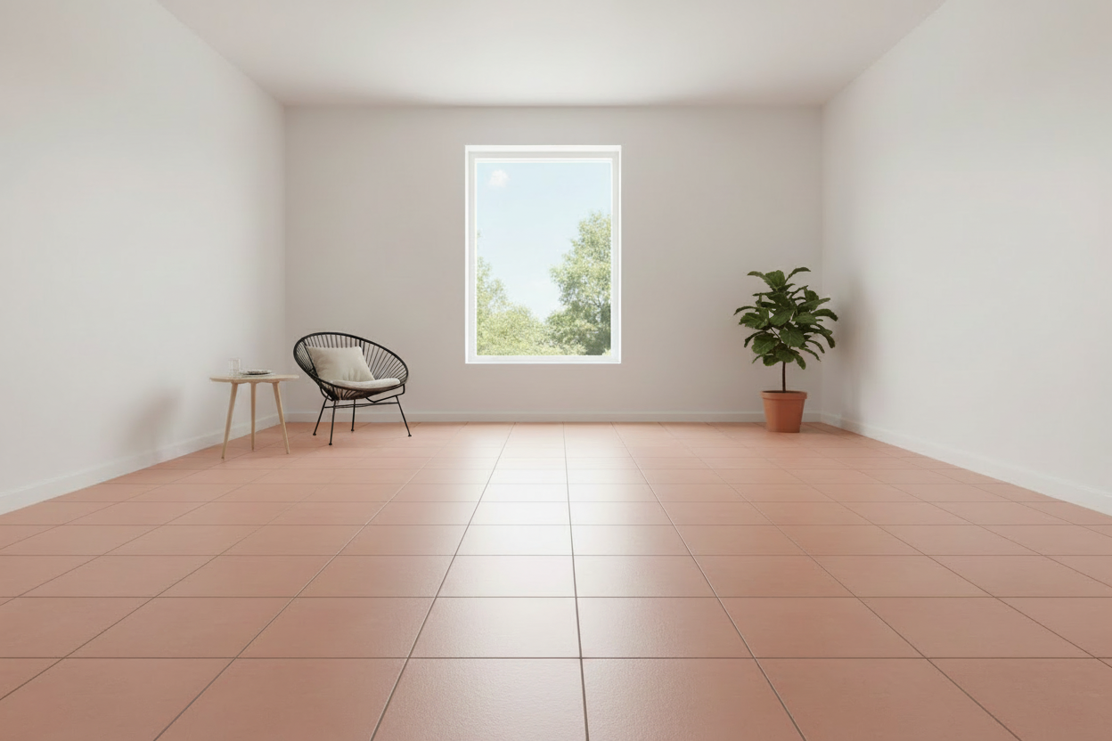 Pink textured unpolished 40x40cm tile