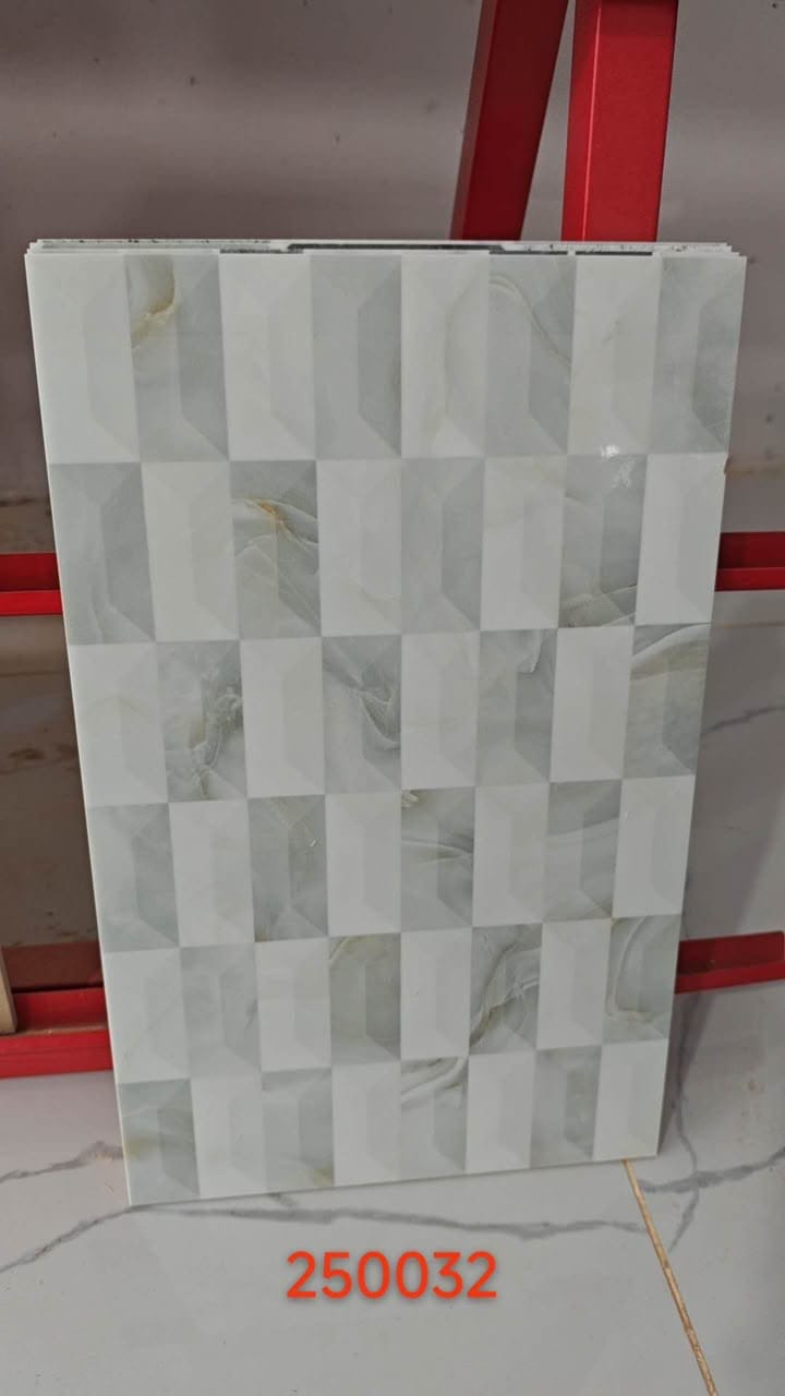 Light gray and white geometric 25x40cm wall tile(per box)