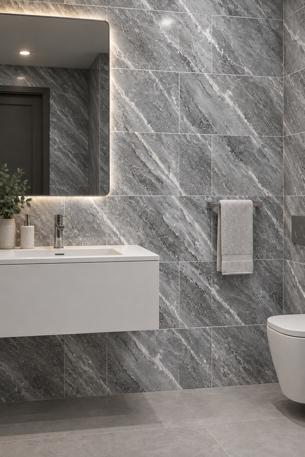 Grey with white accents 25x40cm wall tile (per box)