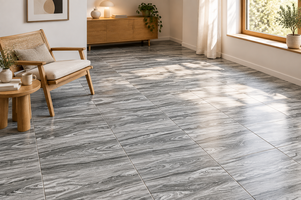 Grey wood rustic 40x40cm floor tile