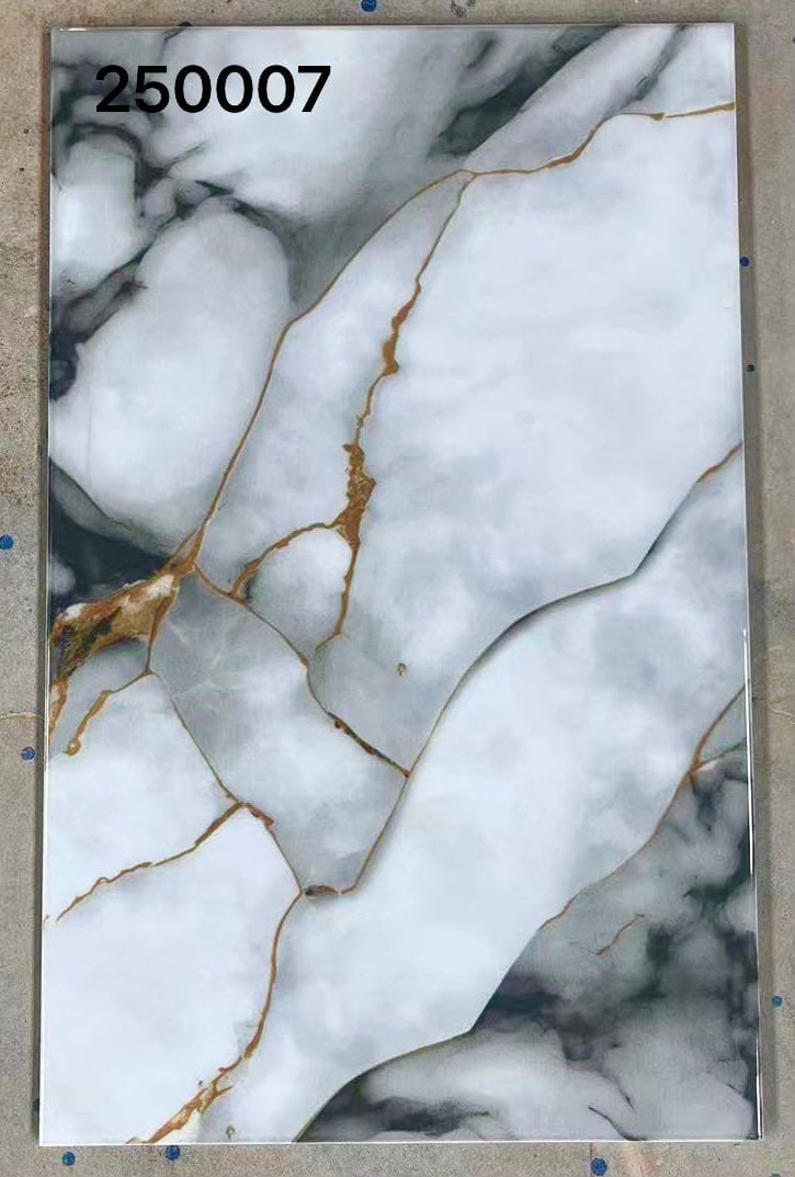 White with black and gold accents 25x40cm wall tile (per box)