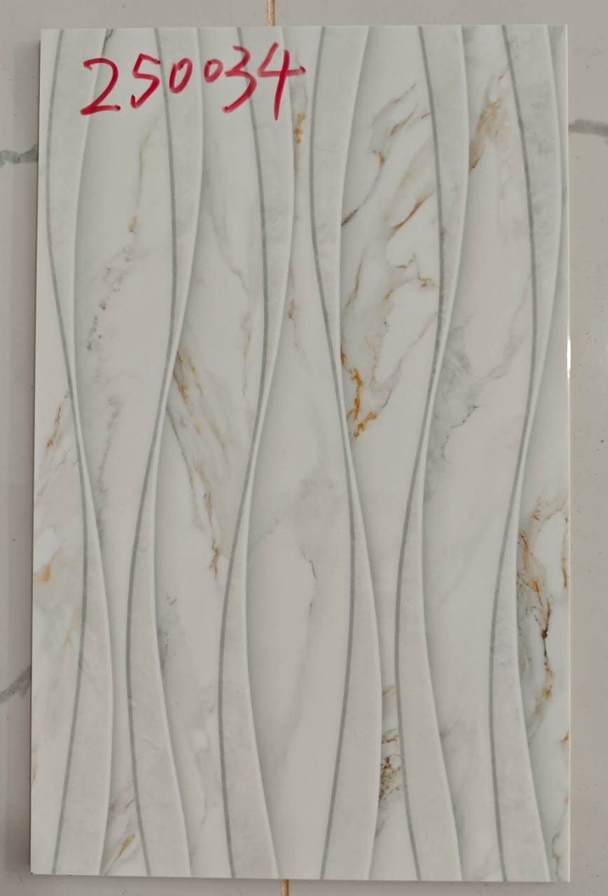 White with black flowing lines 25x40cm wall tile(per box)