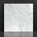 White wavy 60x60cm polished floor tile (per box)